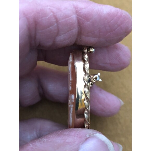 Stunning Vintage Van Dell Gold Filled Cameo With 18” Gf Rope Chain Mid Century - Picture 5 of 9